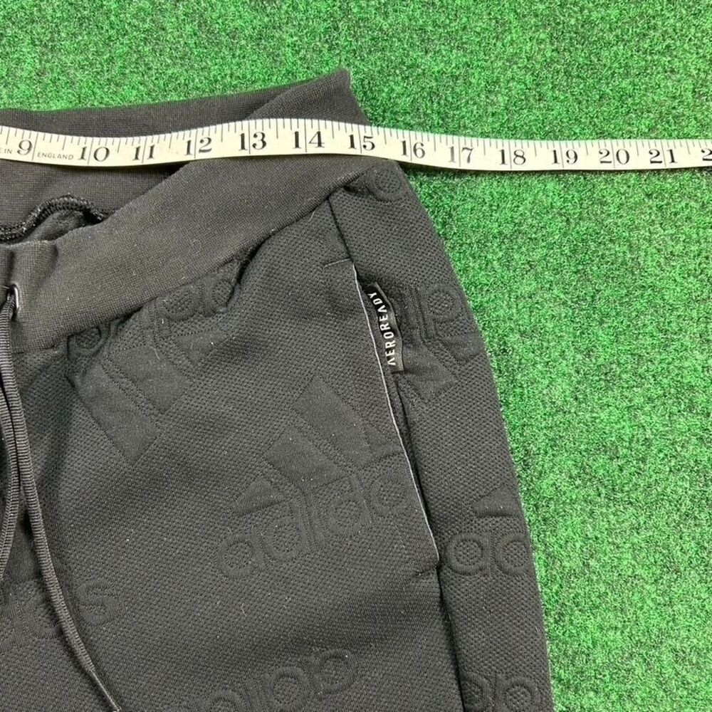 Adidas Aeroready Women Medium Black Jacquard Logo Joggers Sweatpants No Size Tag - Picture 5 of 7